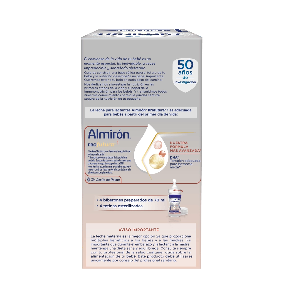 Almirón Profutura 1 Leche Lactantes 4 Biberones Preparados de 70 ml - Atida